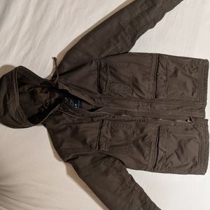 American eagle Olive Green Hooded Cargo Jacket